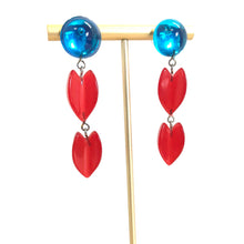 Load image into Gallery viewer, Capri &amp; Cherry Red Leaf Drop Statement Earrings