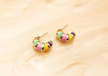 Load image into Gallery viewer, Colorful Stripe Titanium Hoop Earrings