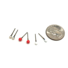 Load image into Gallery viewer, Coral White &amp; Pearl Tiny Studs Earrings Set