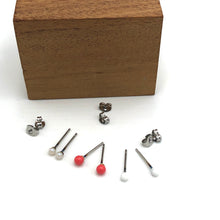 Load image into Gallery viewer, Coral White &amp; Pearl Tiny Studs Earrings Set