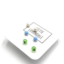 Load image into Gallery viewer, Pearl Ice &amp; Lime Tiny Studs Earrings Set