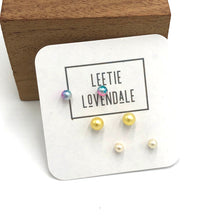 Load image into Gallery viewer, Pastel &amp; Classic Pearls Tiny Studs Earrings Set