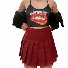 Load image into Gallery viewer, Maryland Terps Lips Black Spaghetti Tank