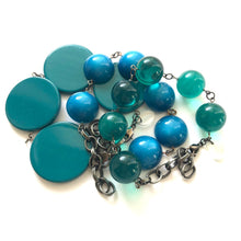 Load image into Gallery viewer, Petrol Green Transparent Lucite Bubble Stations Bracelet