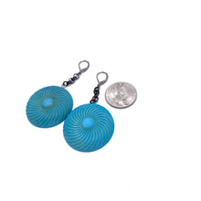 Load image into Gallery viewer, Aqua Matte Pinwheel Earrings