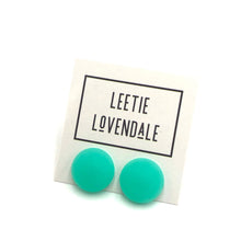 Load image into Gallery viewer, Seafoam Frosted Retro Button Stud Earrings