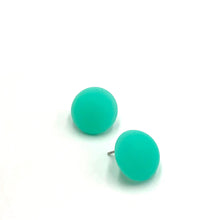 Load image into Gallery viewer, Seafoam Frosted Retro Button Stud Earrings