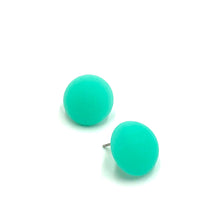 Load image into Gallery viewer, Seafoam Frosted Retro Button Stud Earrings