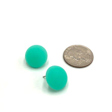 Load image into Gallery viewer, Seafoam Frosted Retro Button Stud Earrings