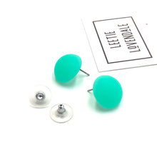 Load image into Gallery viewer, Seafoam Frosted Retro Button Stud Earrings