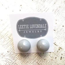 Load image into Gallery viewer, Grey Lucite Large Ball Stud Earrings