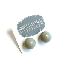 Load image into Gallery viewer, Grey Lucite Large Ball Stud Earrings