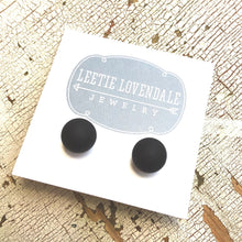 Load image into Gallery viewer, Black Petite Matte Lucite Ball Stud Earrings