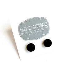 Load image into Gallery viewer, Black Petite Matte Lucite Ball Stud Earrings