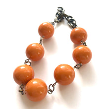 Load image into Gallery viewer, Butternut Orange Lucite Bubble Stations Bracelet