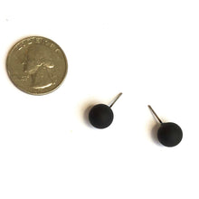 Load image into Gallery viewer, Black Petite Matte Lucite Ball Stud Earrings