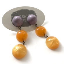 Load image into Gallery viewer, Lilac &amp; Tangerine Moonglow Star Tri Dot Drop Earrings