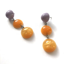 Load image into Gallery viewer, Lilac &amp; Tangerine Moonglow Star Tri Dot Drop Earrings