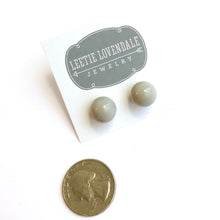Load image into Gallery viewer, Light Grey Lucite Ball Stud Earrings