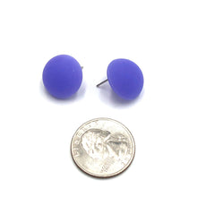 Load image into Gallery viewer, Purple Frosted Retro Button Stud Earrings