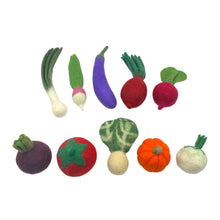 Load image into Gallery viewer, **Pre-order (Ships in 2-3 Weeks)**Handmade in Nepal 100% Wool Felt Foods Play Set for Pretend Cooking and Farmer&#39;s Market Play