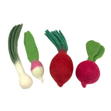 Load image into Gallery viewer, **Pre-order (Ships in 2-3 Weeks)**Handmade in Nepal 100% Wool Felt Foods Play Set for Pretend Cooking and Farmer&#39;s Market Play