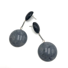 Load image into Gallery viewer, Black &amp; Marbled Grey Chain-Link Earrings *