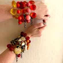 Load image into Gallery viewer, Petrol Green Transparent Lucite Bubble Stations Bracelet