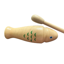 Load image into Gallery viewer, wooden-fish-guiro-hand-percussion-instrument-with-mallet