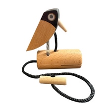 Load image into Gallery viewer, handmade-wooden-woodpecker-doorbell-spring-action-door-knocker