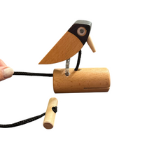 Load image into Gallery viewer, handmade-wooden-woodpecker-doorbell-spring-action-door-knocker