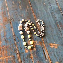 Load image into Gallery viewer, Neon Yellow &amp; Grey Beaded Rosary Chain Rope Necklace