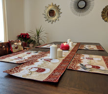 Load image into Gallery viewer, Tache Mr. &amp; Mrs. Snowman Couple Woven Tapestry Placemat Set of 4 (10323PM)