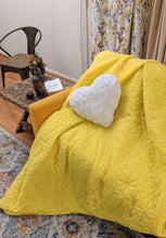 Load image into Gallery viewer, DaDa Bedding Reversible Sunny Yellow Quilt Throw Blanket