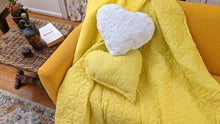 Load image into Gallery viewer, DaDa Bedding Reversible Sunny Yellow Quilt Throw Blanket