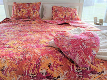 Load image into Gallery viewer, DaDa Bedding Lovely Pop of Colors Lightweight Reversible Quilted Bedspread Set (KBJ1625)