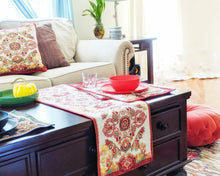 Load image into Gallery viewer, Tache Elegant Burgundy Ornate Paisley Woven Tapestry Throw Pillow Cover (18194)