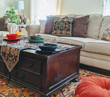Load image into Gallery viewer, Tache Elegant Black Ornate Paisley Woven Tapestry Table Runner (18192)