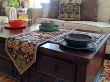 Load image into Gallery viewer, Tache Elegant Black Ornate Paisley Woven Tapestry Table Runner (18192)