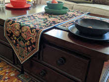 Load image into Gallery viewer, Tache Elegant Black Ornate Paisley Woven Tapestry Table Runner (18192)