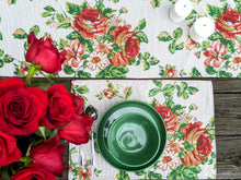Load image into Gallery viewer, Tache Sweet Roses Vintage Ivory Woven Floral Tapestry Table Runners (17593TR)