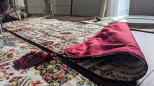 Load image into Gallery viewer, DaDalogy Bedding Cottage Mughal Floral Woven Tapestry Table Runner, Light Fleur White Botanical Vintage (18196)