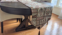 Load image into Gallery viewer, DaDalogy Bedding Cottage Mughal Floral Woven Tapestry Table Runner, Light Fleur White Botanical Vintage (18196)