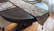Load image into Gallery viewer, DaDalogy Bedding Cottage Mughal Floral Woven Tapestry Table Runner, Light Fleur White Botanical Vintage (18196)