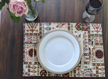 Load image into Gallery viewer, DaDa Bedding Set of 8 Pieces Light Botanical Mughal Floral Table Woven Tapestry - 4 Placemats, 2 Table Runners, 2 Throw Pillow Covers (18196)