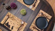 Load image into Gallery viewer, DaDalogy Bedding Set of 4 Pieces Autumn Birds Blessing Tapestry Dining Placemats 13” x 19” (Thanksgiving)