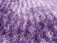 Load image into Gallery viewer, DaDa Bedding Shaggy Soft Door Mat Carpet Rug - 20" x 32" Striped Shiny Purple Lavender