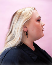 Load image into Gallery viewer, Titanium Dripping Flame Hoops