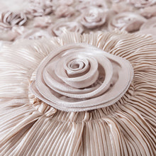Load image into Gallery viewer, Tache Satin Floral Lace Ruffle Crème Beige Sweet Victorian Luxurious Comforter Set (MZ002C)