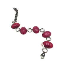 Load image into Gallery viewer, Cranberry Jelly Bean Stations Bracelet